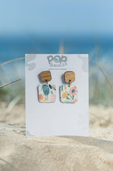 Watercolour Squares Drop  Earrings